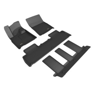 Rivian R1S Floor Mat Set - Front + Rear - 3D MAXpider - Kagu - Black - `25-`26 Rivian R1S Floor Mat Set - Front + Rear - 3D MAXpider - Kagu - Black - `25-`26